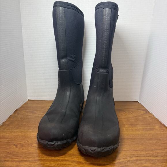 Mens Black Bogs Classic High Boots Sz 10 Pre Owned - Picture 3 of 7